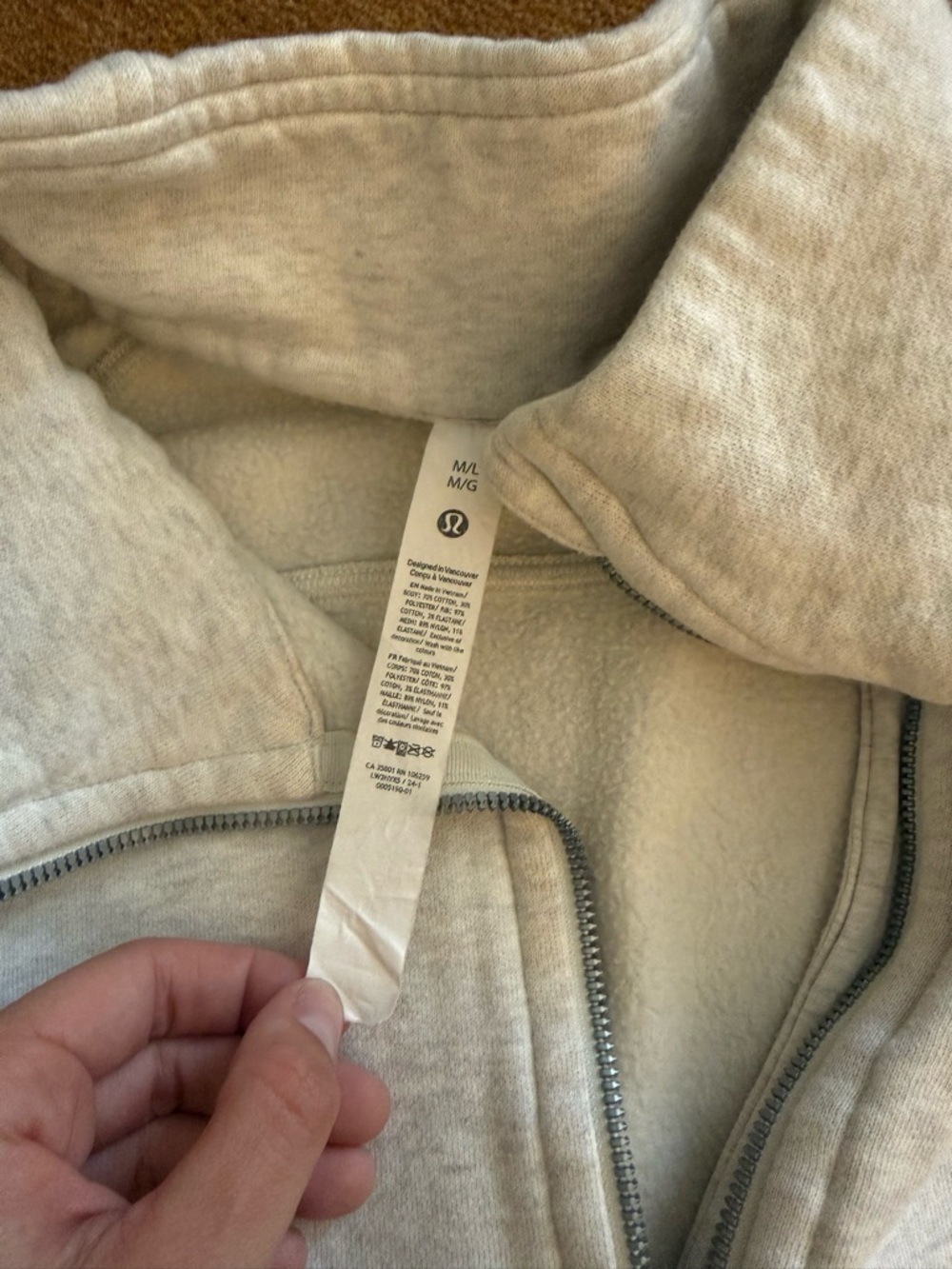 lululemon athletica Oatmeal Heather Full-Zip Hoodie - Picture 2 of 4